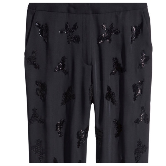 H&M Pants - Black Pants/Bead Designs on Front